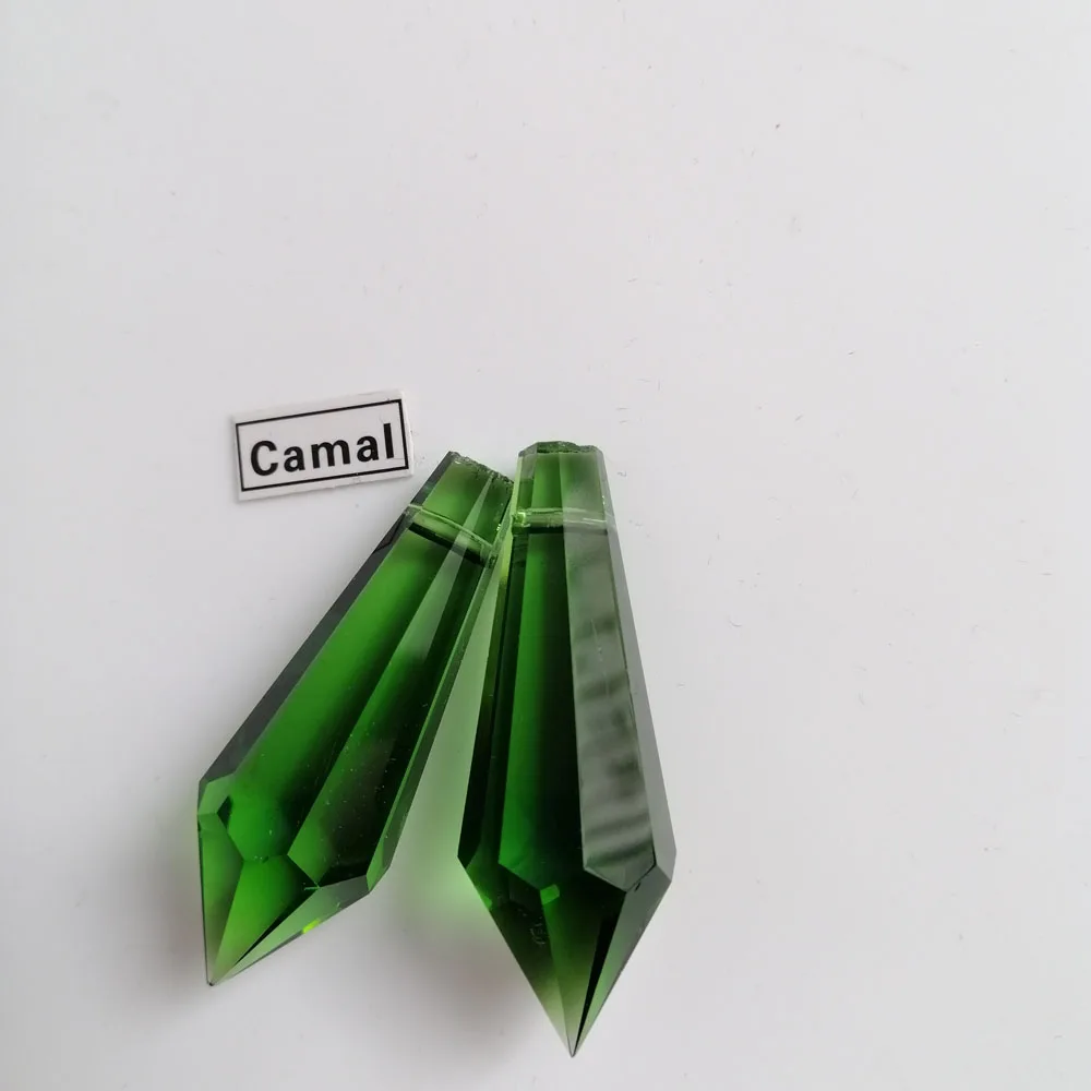 

Camal 5PCS 38mm Green K9 Crystal Icicle Drops Prisms Pendant Lamp Lighting Parts Ornament SunCatcher Chandelier Hanging Wedding