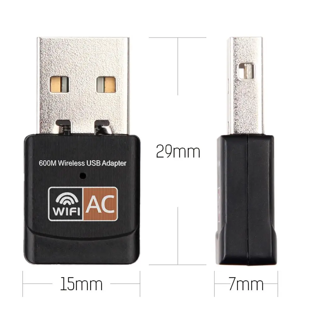 600 Мбит / с WiFi Беспроводной USB-адаптер 2,4 G и 5 ГГц Беспроводной USB-ключ USB Adaptador для Windows XP/Vista/Win7/Win8/Win10//Linux