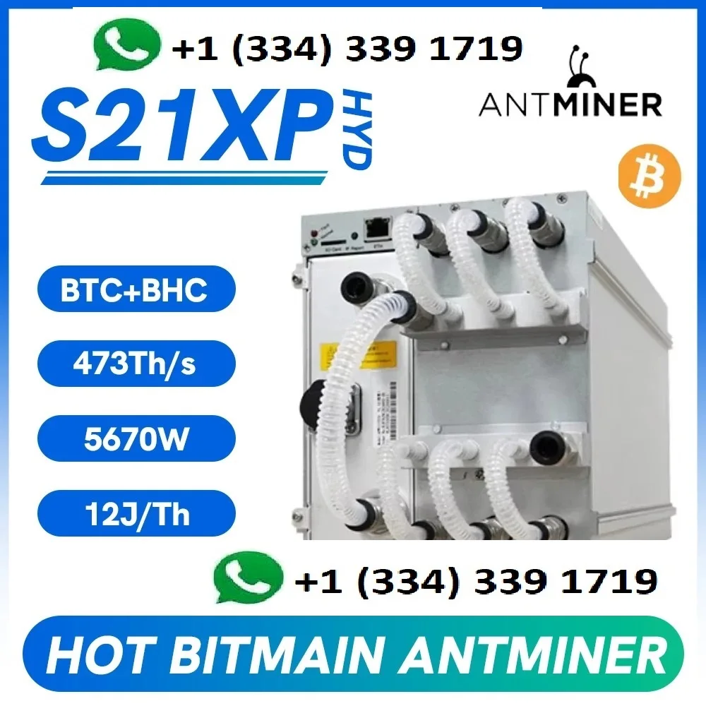 S. 100% КАЧЕСТВО КУПИТЬ 4 ПОЛУЧИ 2 БЕСПЛАТНО!! Новый Bitmain Antminer S21 XP Hyd BTC Miner 473Th 5670W Bitcoin