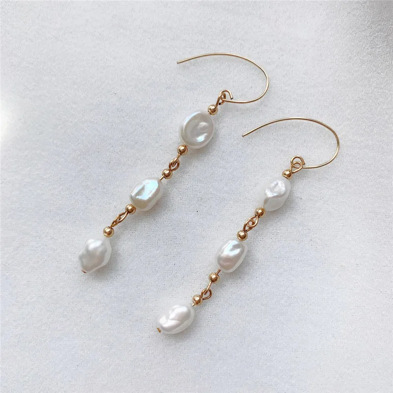 

Natural Baroque Pearls Earrings 14K Gold Filled Earrings Drop Earrings Vintage Jewelry Boho Earrings Tarnish Resist Jewelry