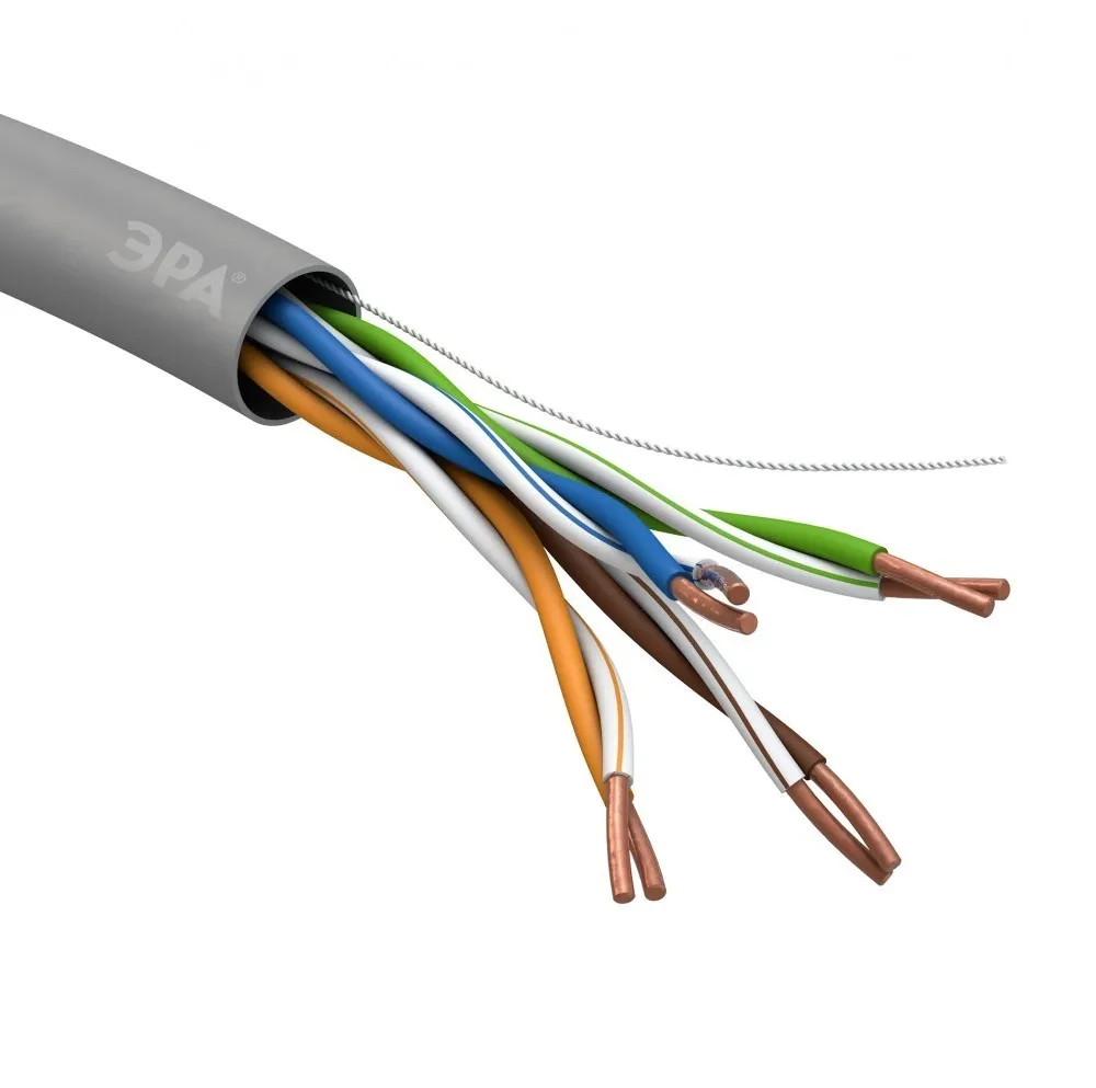 ЭРА Кабель витая пара U/UTP 4x2x24 AWG Cat5e CU PVC 305м Б0044429