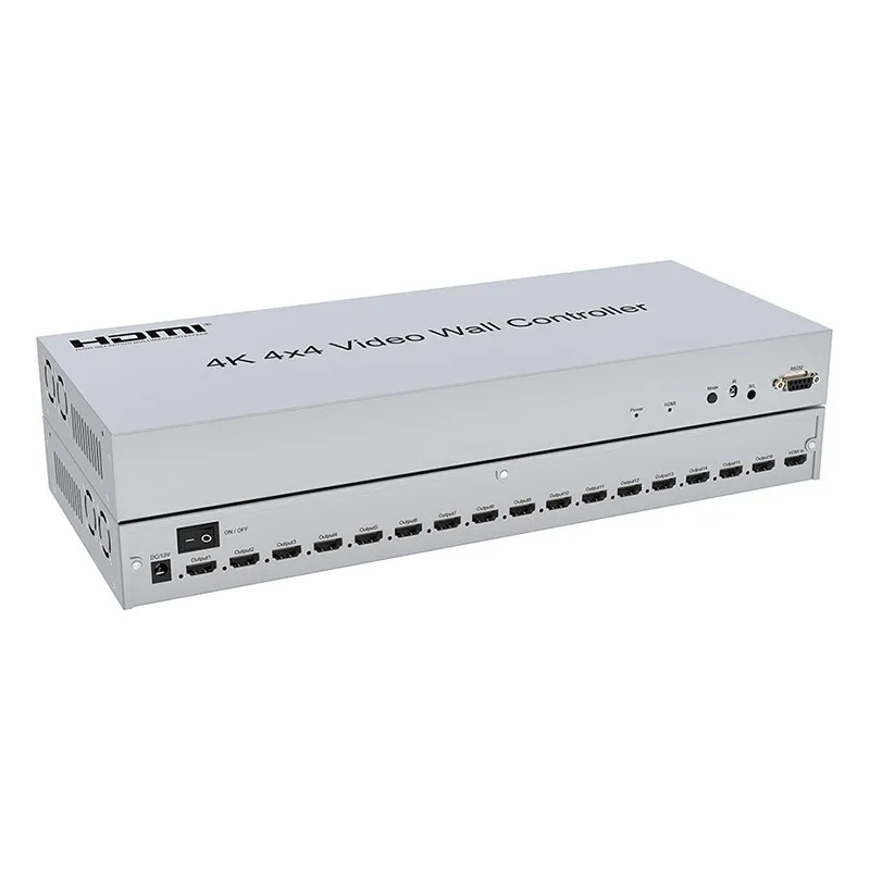 Процессор управления сращиванием экрана HDMI, сращиватель 1 в 16, 4*4 с аудио, 4K30 Гц, HD, непрессованный контроллер видеостены 4K 4x4 (art.: 3920cdfd34827) - 3920cdfd34827