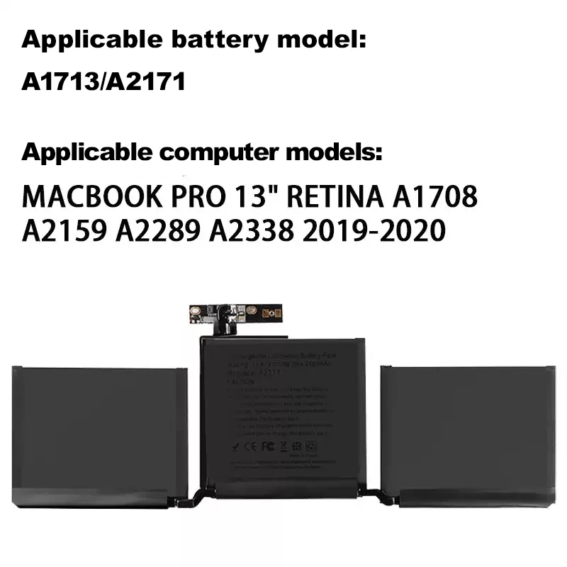 Новый аккумулятор для ноутбука A1713 A2171 MacBook Pro 13 дюймов A1708 A2159 A2289 A2338 L42 XT2 компьютер