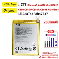 100 original 2800mah li3928t44p8h475371 battery for zte blade v8 mini a1 c880 c880u c880a c880s axon b2015 b2016 batteries
