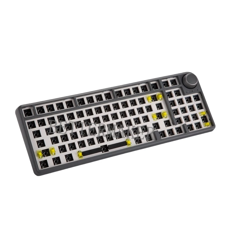 Diy Kit Hot-swappable Three-mode Wireless Knob Prelubed Stab,dynamic Rgb Light Silicon Pad