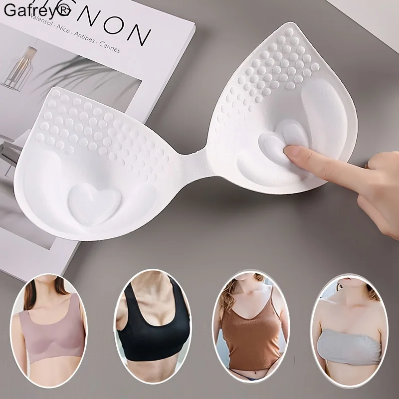 

Gafrey Sponge Chest Pads, Soft & Comfy Removable Solid Pads Bra, Swimsuit Padding Inserts Chest Pad Women Bra Accessories