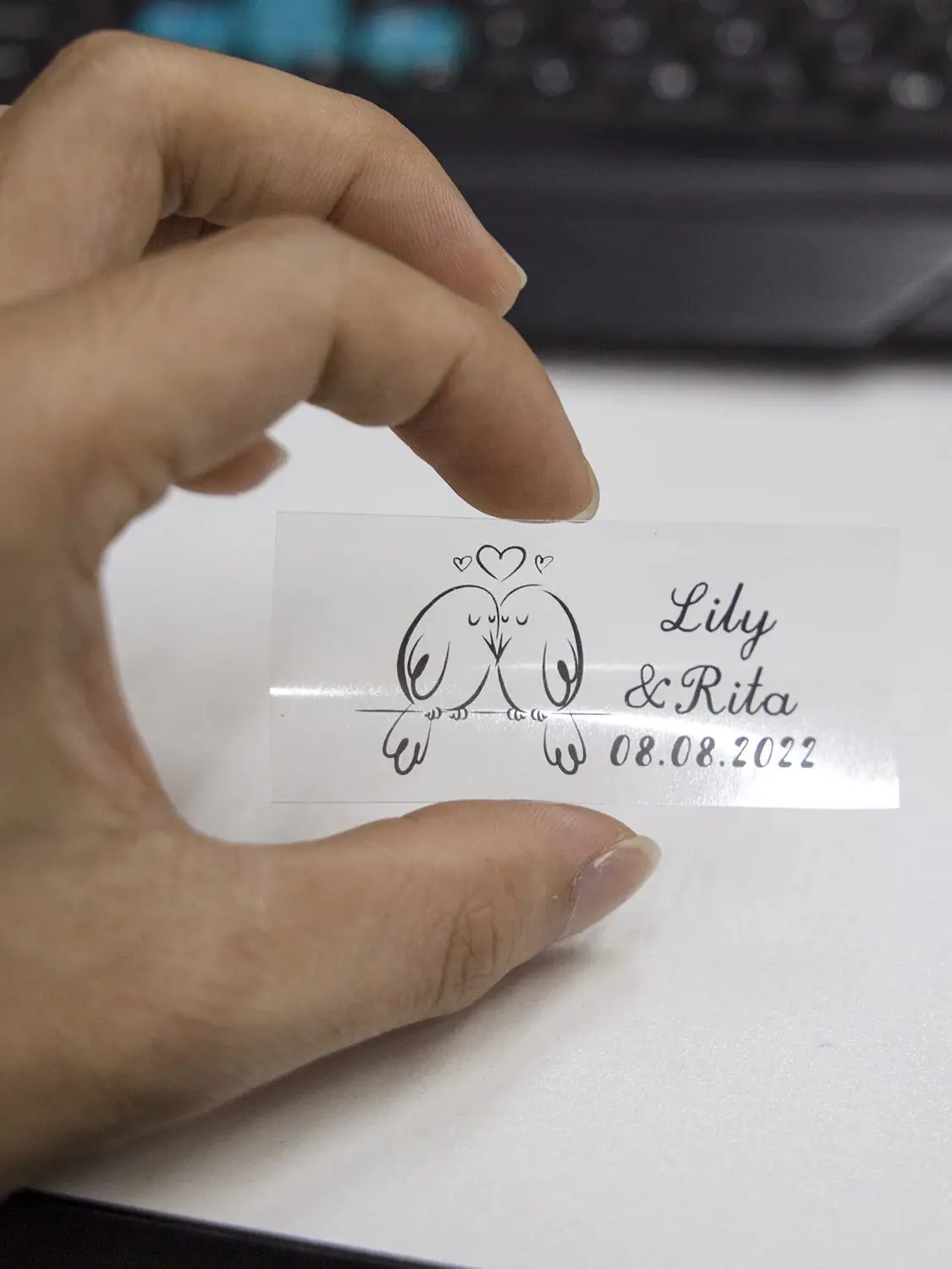

100Pcs Personalized Label Stickers,Custom Name Date Wedding Stickers Thank You Stickers for Bridal Shower Party Favors