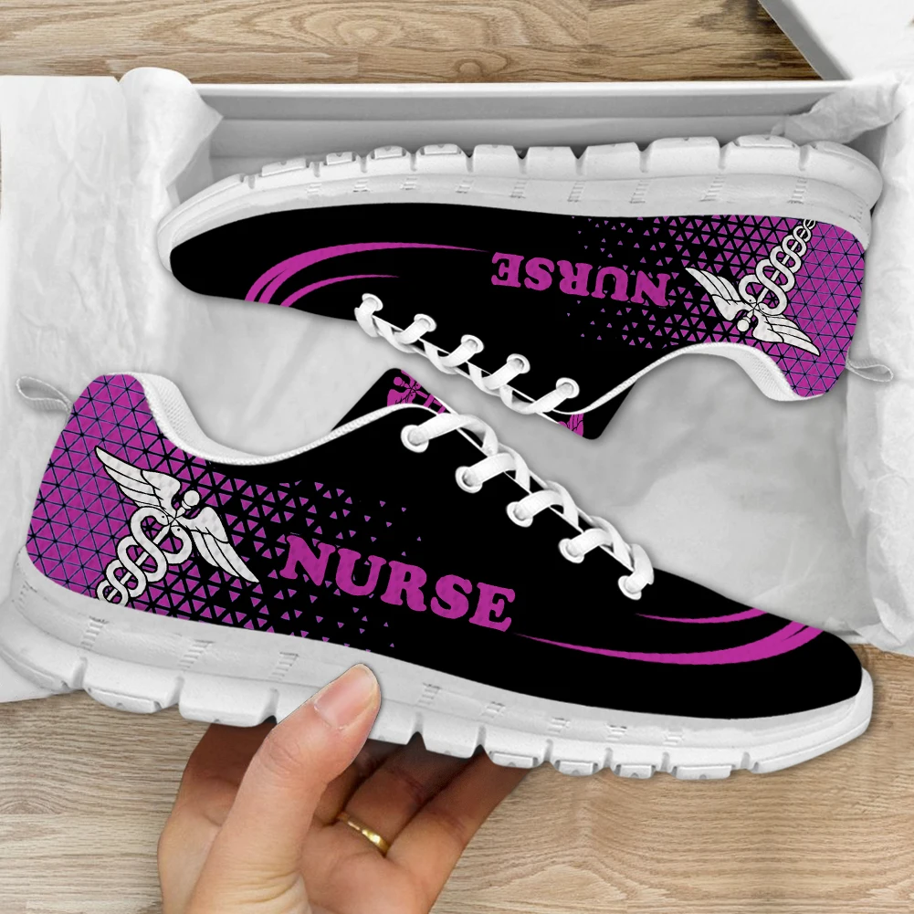 

INSTANTARTS Lightweight Nursing Shoes Paramedic EMT EMS Pattern Women's Flat Shoes Shockproof Sneakers for Hospital Workers 2023