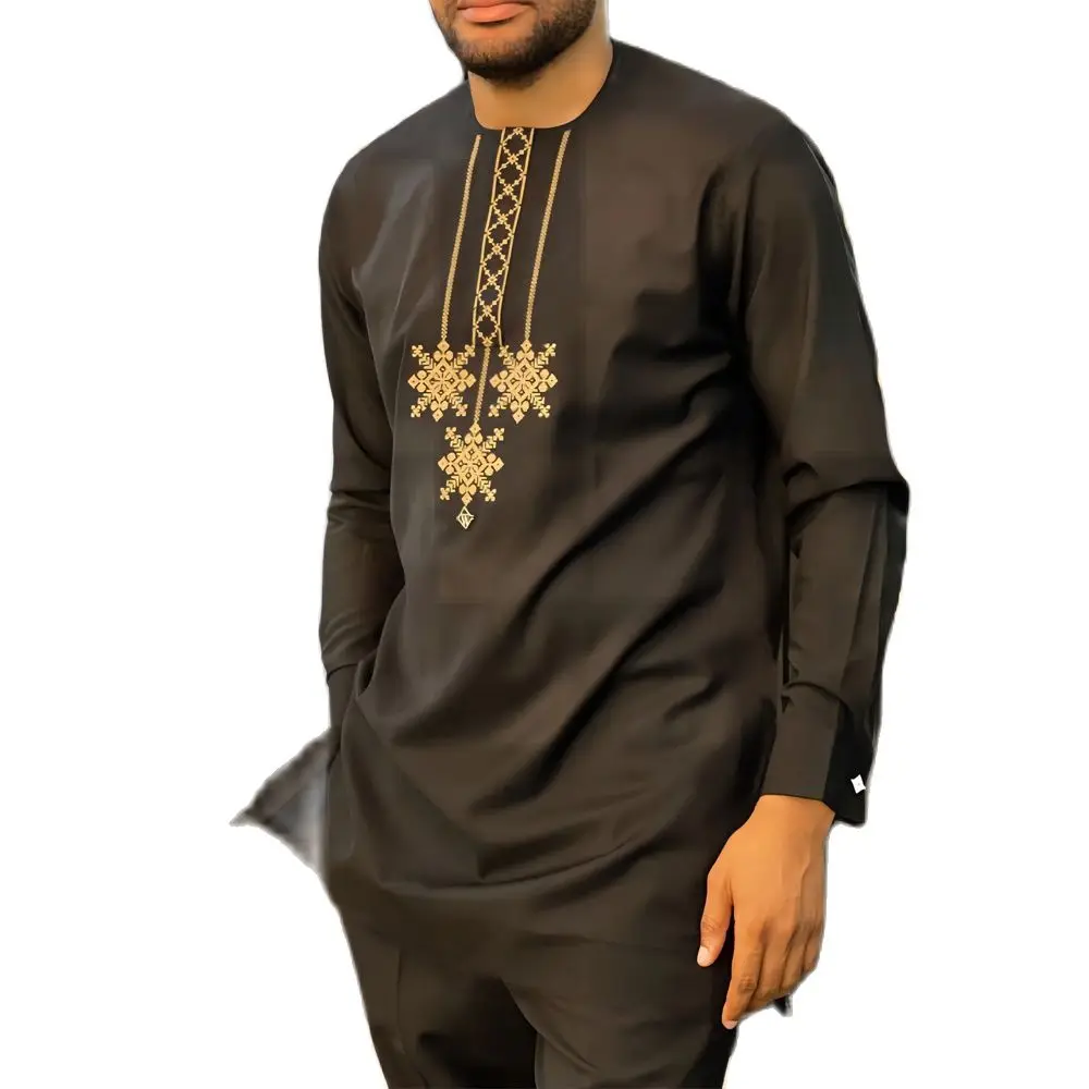 Новинка африканская одежда для мужчин рубашка с длинным рукавом Дашики комплект