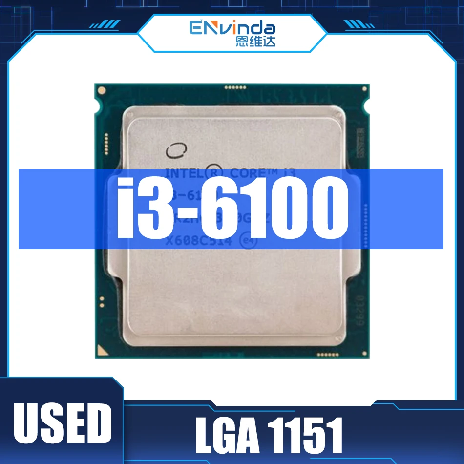 Used Original Intel Core i3 6100 Processor I3-6100 CPU 3.7GHz 3M Cache Dual-Core 51W  SR2HG LGA1151 Support  H110 Motherboard