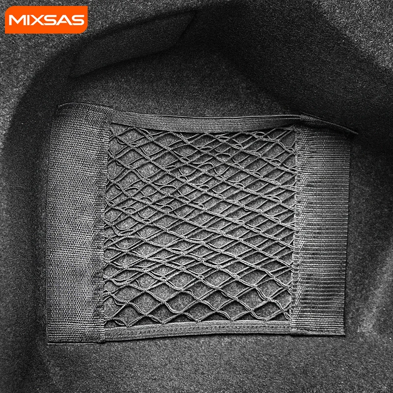 

MIXSAS Universal Car Elastic Net Pocket 328 Mesh Auto Organizer Seat Magic Tape Back Rear Flock Surface Trunk Storage String Bag