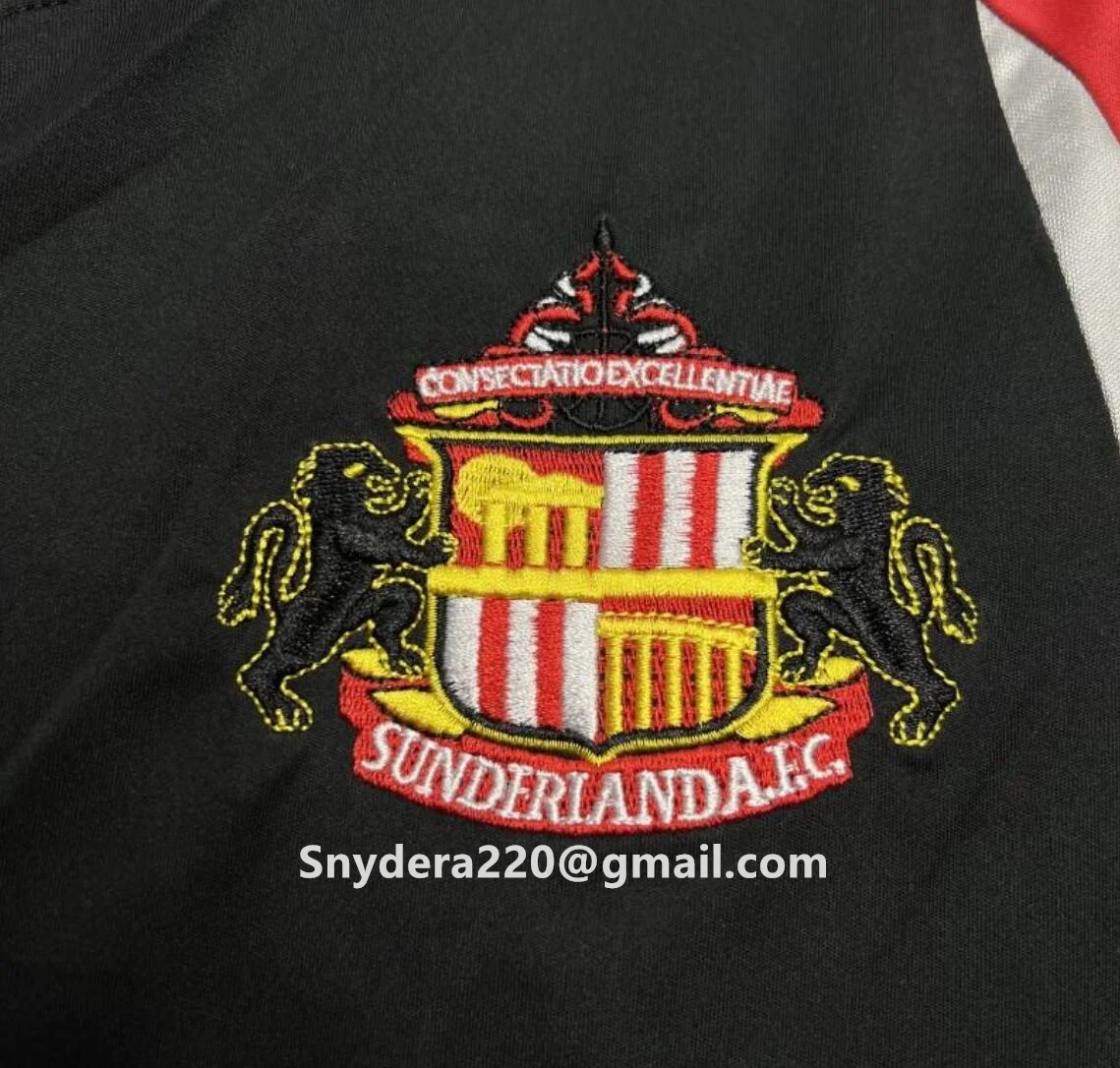 Ретро 05/06 Sunderland Away Черные быстросохнущие тренировочные рубашки