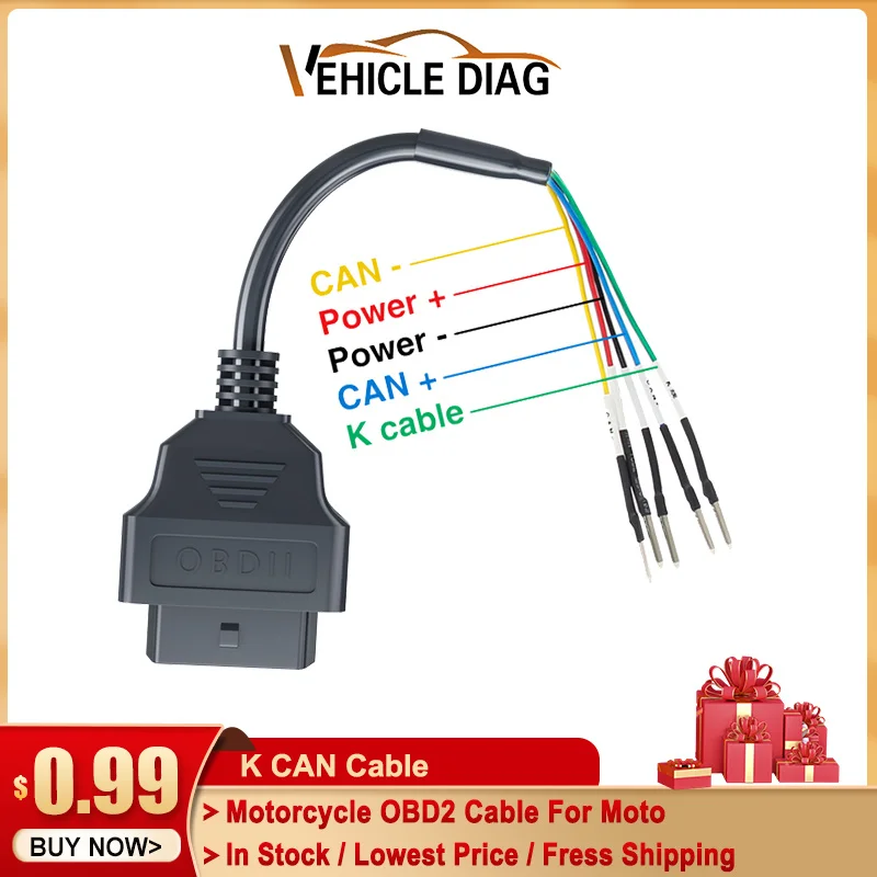 

2022 New Motorcycle OBD2 Cable For Moto Full Set For K+CAN For YAMAHA 3Pin/4Pin For Honda 4Pin/6Pin For KTM 6Pin Universal Cable