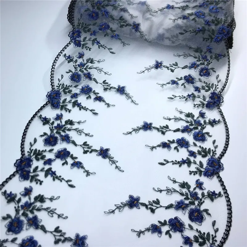 Bilateral Embroidered Tulle Lace Trim DIY Dress Sewing Crafts Soft Mesh Embroidery Lace for Lingerie Needle Work Accessories
