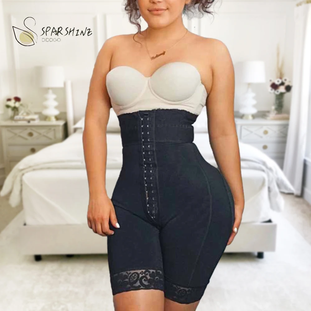 High Waisted Butt Lifter Body Shaper Tummy Control Waist Trainer Butt Pads lace hip lift shorts