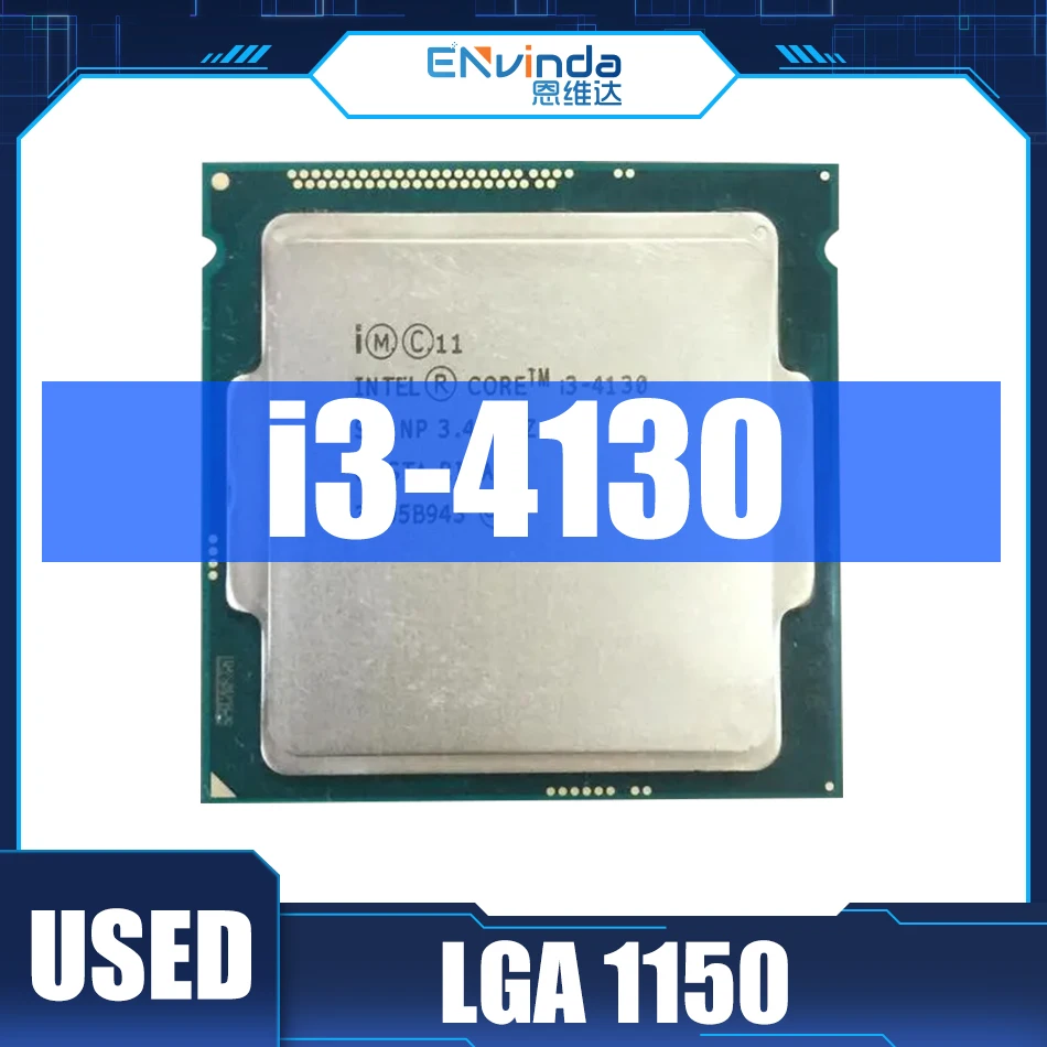 Used Intel Original I3-4130 CPU SR1NP 3.40GHz Qual-Core 3MB Cache LGA1150 I3 4130 Processor Support H81 Motherborad