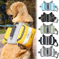 highly reflective outdoor dog backpack harness with handle for large dog travel carrier saddle high capacity dog storage bags