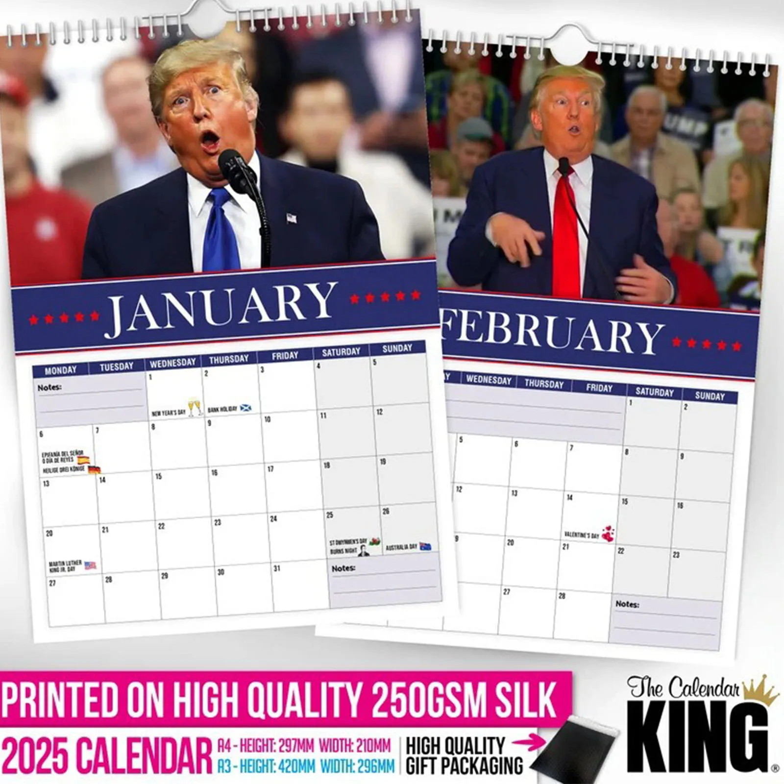 Настенный календарь на 2025 год - Дональд Трамп Исторические и забавные