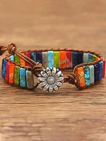 sunflower colorful stone beaded wrap bracelets pulseras mujer pulseras bracelet for women bracelet femme
