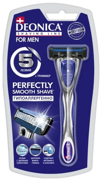 DEONICA 5 FOR MAN Бритва безопасная со сменной касетой (ручка + 1 кассета) - купить по