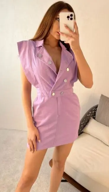 Джинсовое платье конфетного розового зеленого бежевого лососевого сиреневого