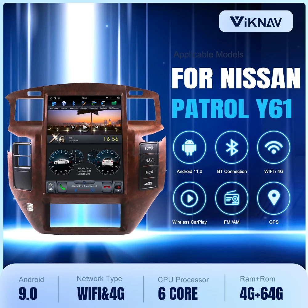 

12.1 Inch PX6 Android Multimedia Player For Nissan Patrol Y61 2004-2019 Car Radio GPS Navigation 2Din Auto Stereo Receiver