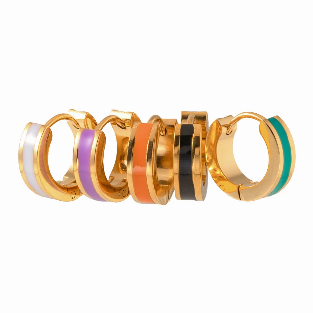 Женские серьги-гвоздики из нержавеющей стали с эмалью