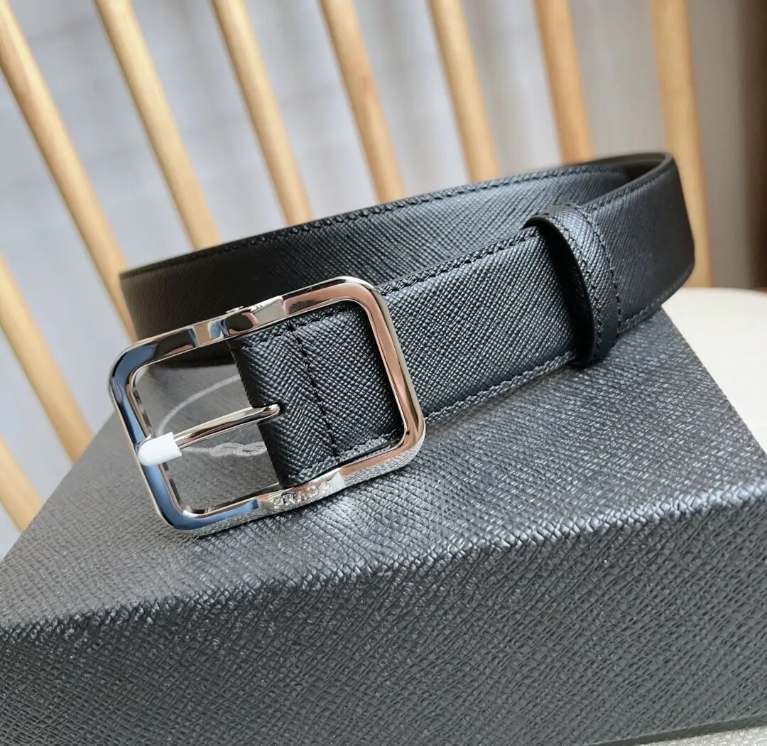 Модный И Элегантный Мужской Ремень В Стиле Prada Сотни Новых Моделей Копия 1:1 Пряжка