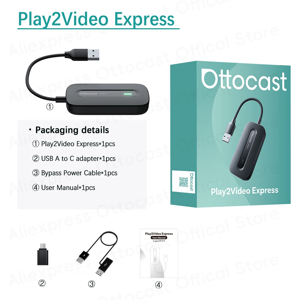 

OTTOCAST Wireless CarPlay Android Auto адаптер Play2Video Express для Youtuber NetFlix автомобильные аксессуары для Honda Nissan Geely VW