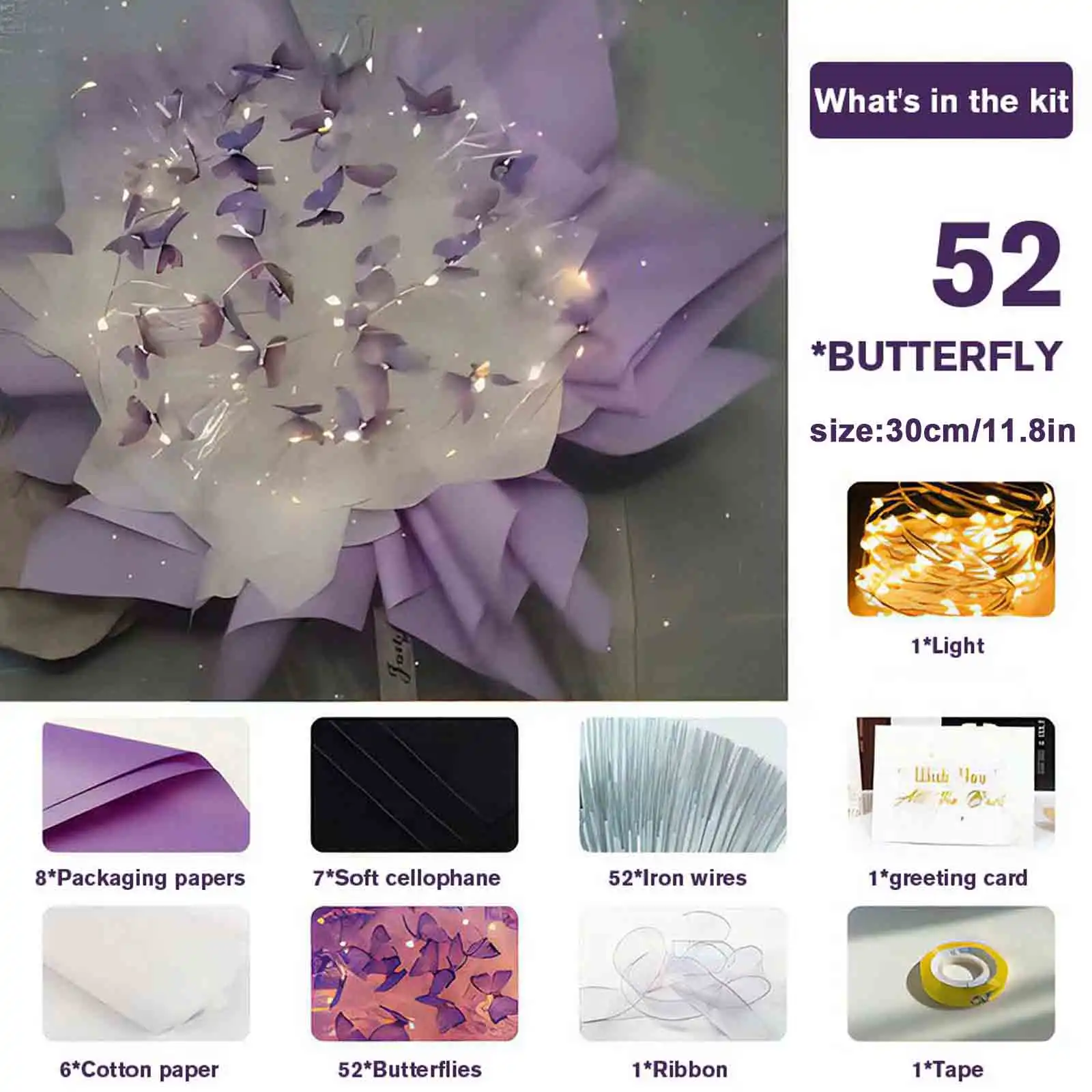 Создавайте букеты из бабочек с помощью набора Blue Fairy DIY 33 предметов