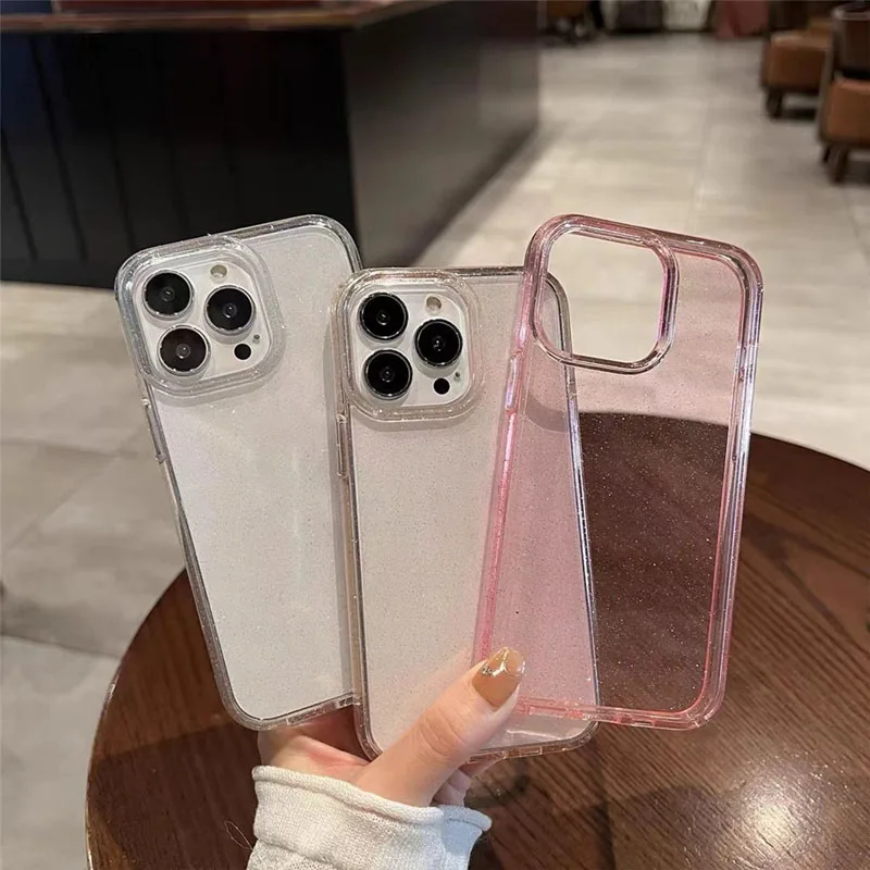 Luxury Bling Glitter Clear Case For iphone 11 12 13 14 Pro Max Mini X XS XR 6 6S 7 8 Plus iphone Case Soft Cover Case