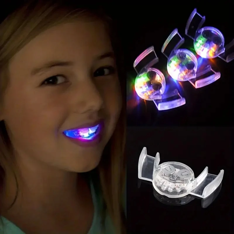 

Flashing Mouth Glow Tooth Funny LED Light Kids Children Light-up Toys Flashing Flash Brace Mouth Guard Piece Glow Party Supplies