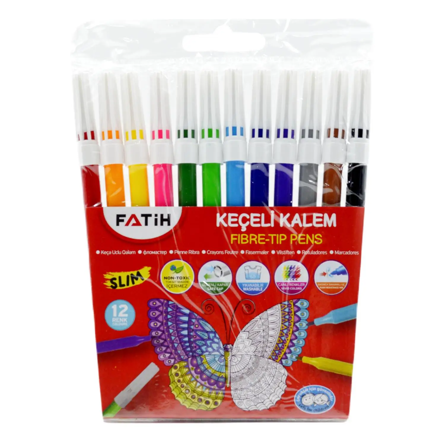 Детский набор краски Fatih 9 видов 75 шт. (12 каждая мелка фломастеры цветные карандаши