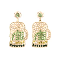 vodeshanliwen new colorful rhinestone beer bottle earrings luxury earrings for women jewelry accessories wholesale