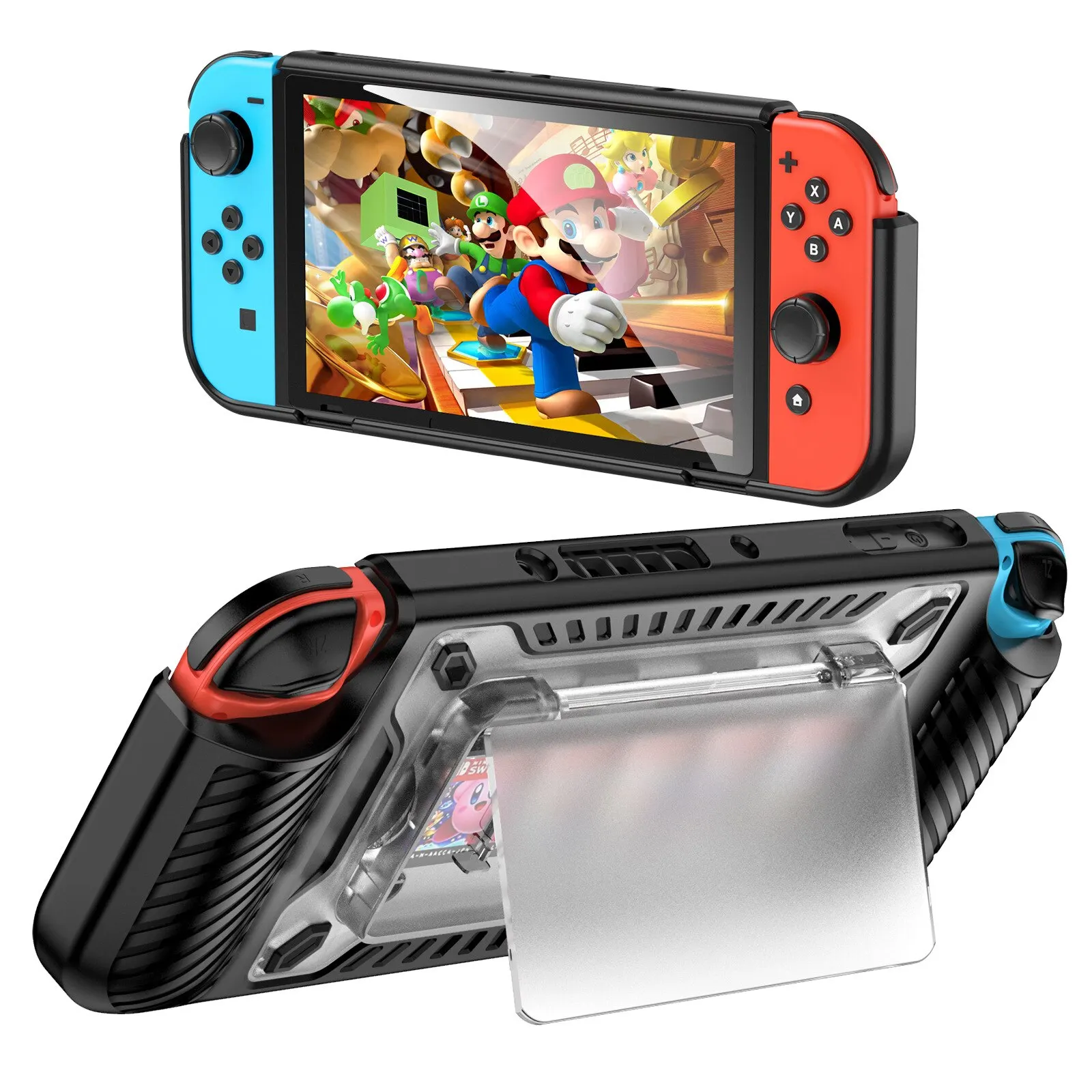 

Protective Cover For Nintendo Switch OLED Case Shell Console Anti-fall Shockproof with 5 Game Cards Storage Slot