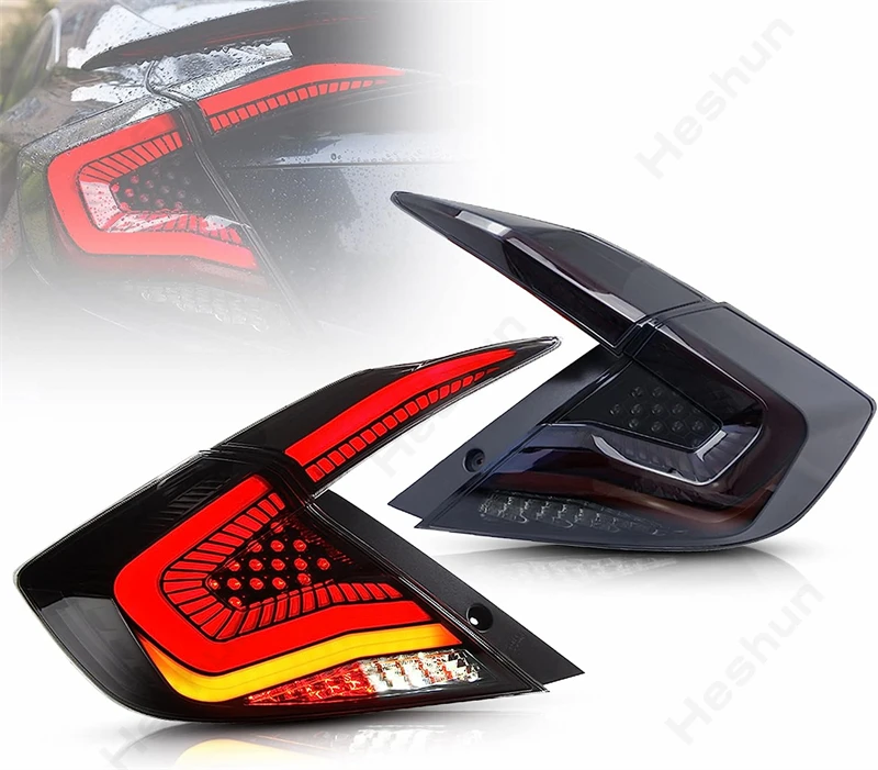 

Для Honda Civic 10-го поколения седан 2016-2021 задние фонари RGB цветной задний фонарь задний фонарь лампы полностью светодиодные динамические последовательные