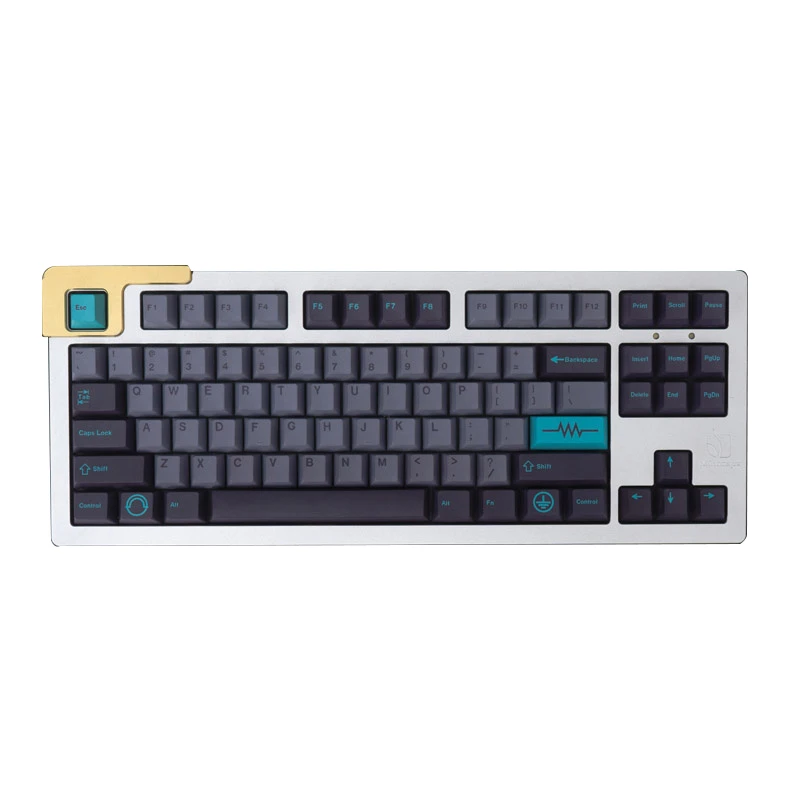 

Cherry Profile Electrician Black Grey 130 Keys Pbt Keycap Dye-Sub Keycaps For Mechanical Keyboard