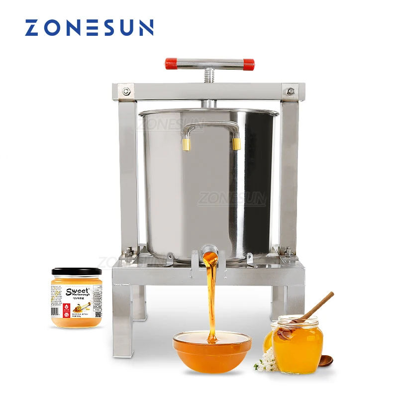 

ZONESUN Stainless Steel Honey Wax Press Machine Manual Beewax Presser Machine Beekeeper Tool Paraffin Rolling Mill Waxing