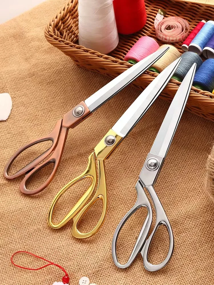 

Gold Stainless Steel Sharp Tailor Scissors Professional Household Scissors Craft Scissors Fabric Heavy Duty Cutting Sewing