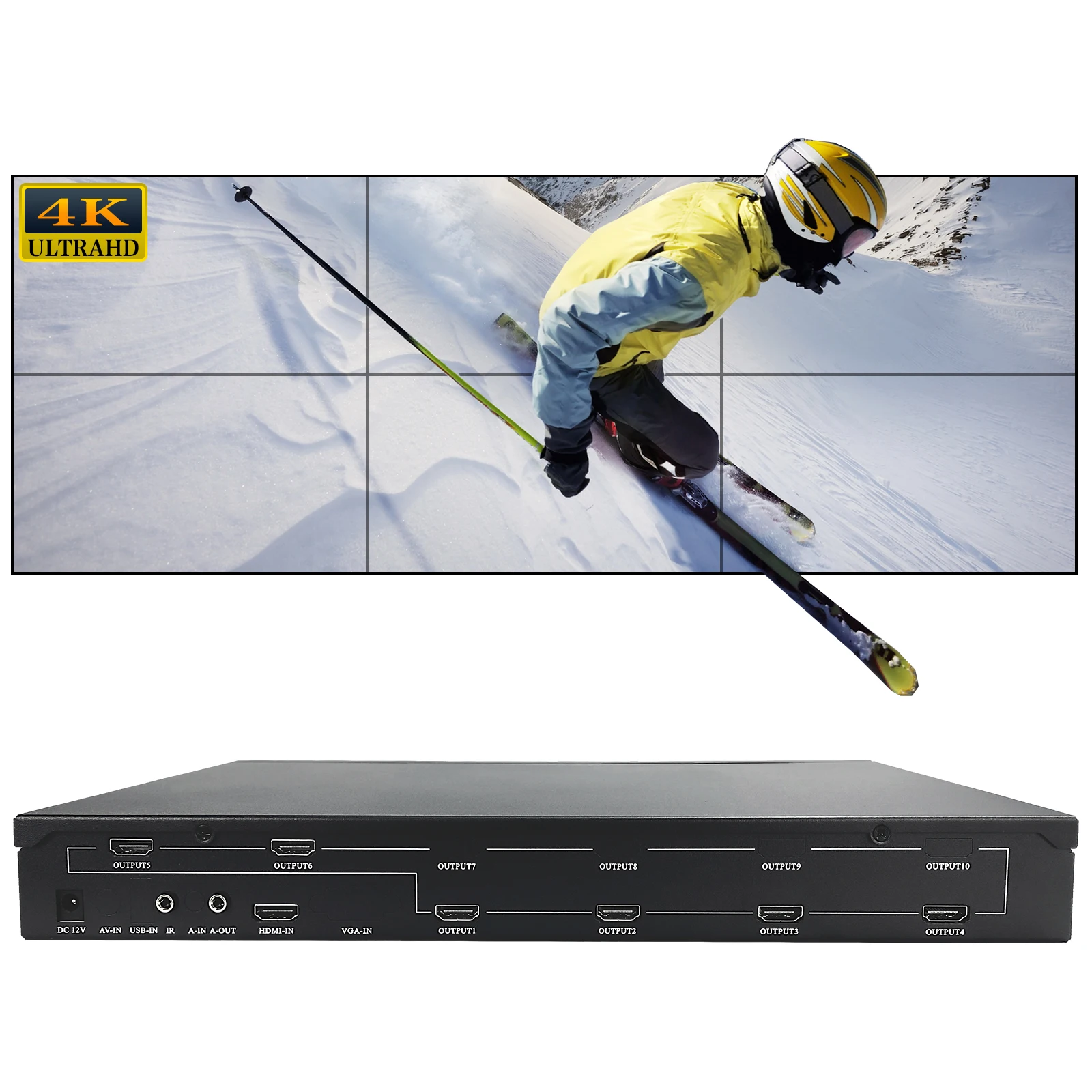 6-канальный контроллер видеостены процессор видеоизображения 2x3 HDMI вход 3840*2160 4K30