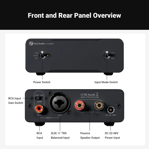 Fosi Audio V3 моно усилитель мощности 240 Вт