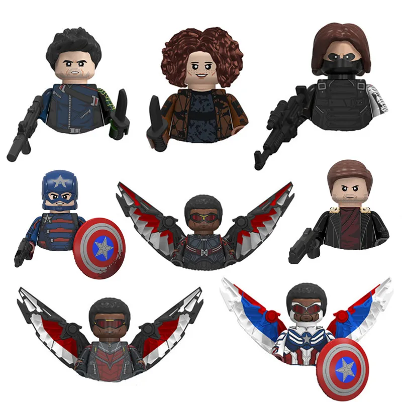 Конструктор Disney «зимний солдат», «Капитан Америка», «Сокол», «Кенди Земо», «мстители», 3d-модель персонажа, сборка деталей, toysgift