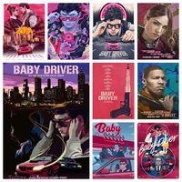 new baby driver movie diamond art painting accesories tattoo pictures 5d diy cross stitch kits full drill home decor gift cuadro