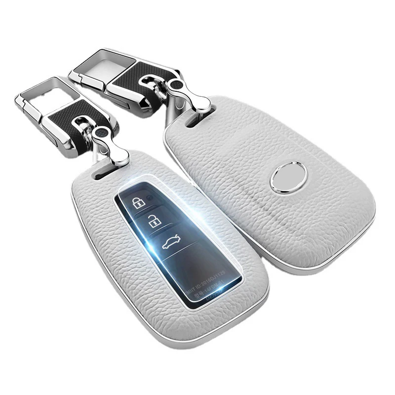 

1 Pcs Top Layer Leather Key Cover ABS Plated Suitable For Camry Key Set Asian Dragon Key Case Carolla/RAV4 Rongfang/CHR/Reling