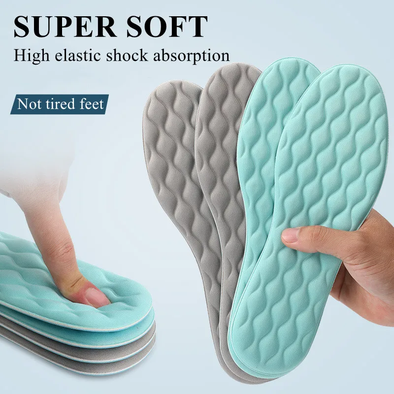 

Latex Massage Insoles for Shoes Comfortable Breathable Sweat Absorbing Deodorant Shock Absorption Men's Women's Shoe Pads 1Pair