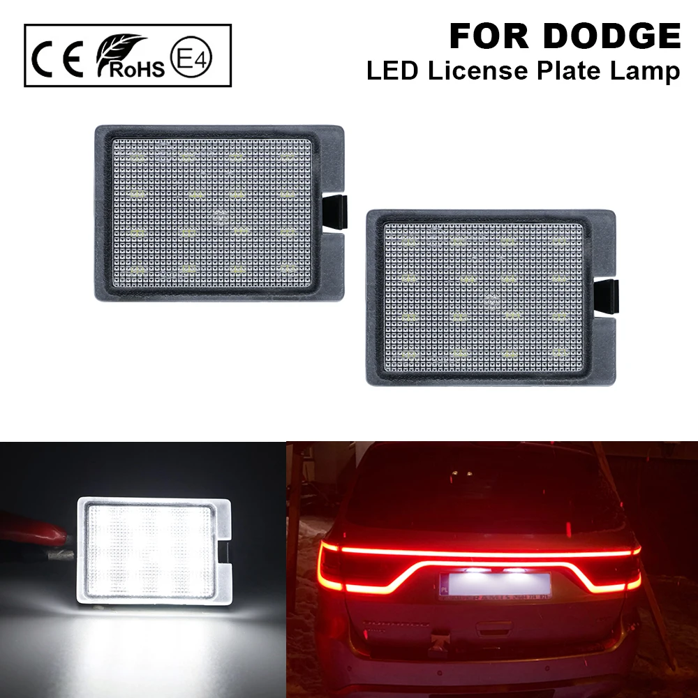 

2PCS LED License Plate Light For DODGE Durango 2014 2015 2016 2017 2018 2019 2020 GT SRT SXT Citadel No Error Number Plate Lamps