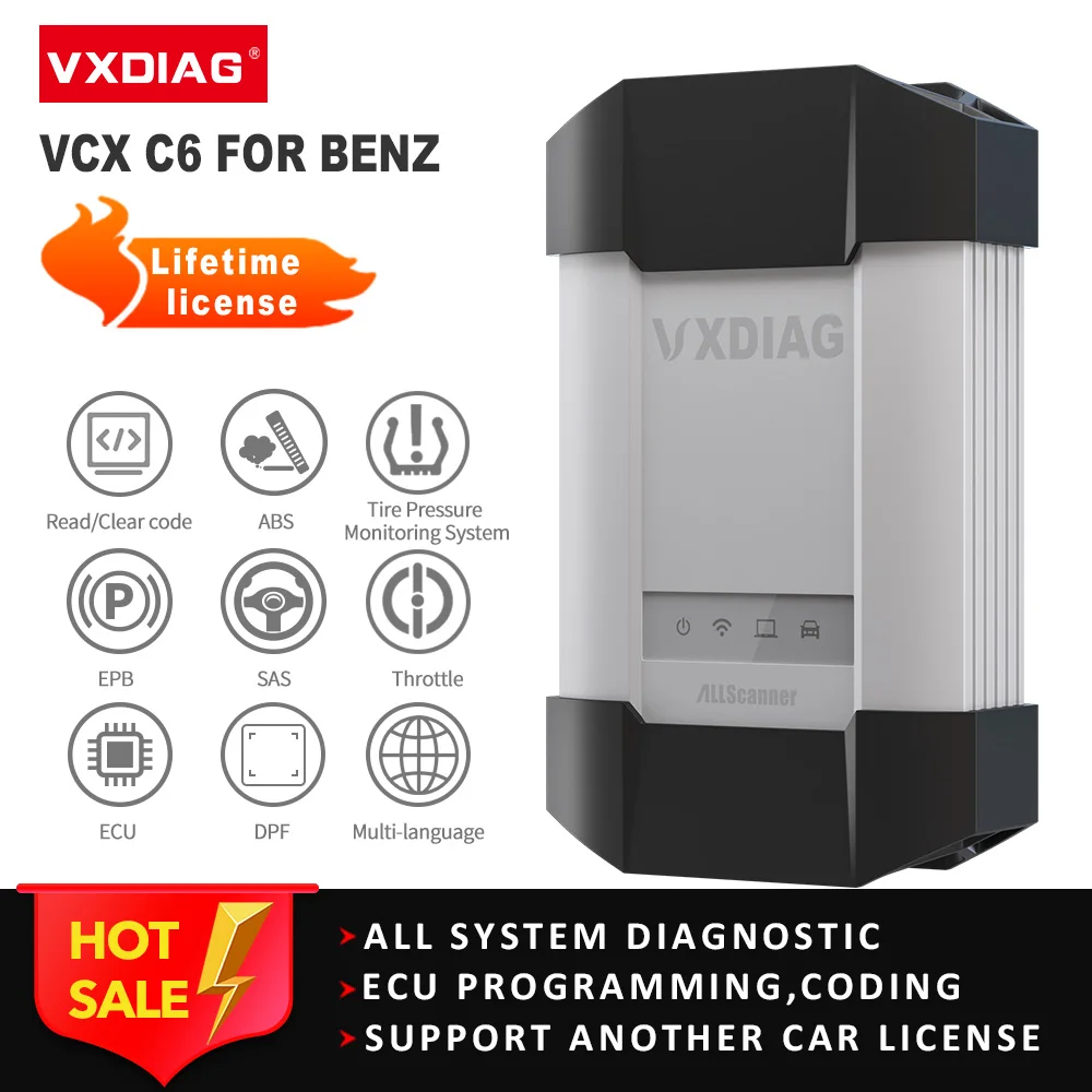 VXDIAG VCX C6 per Mercedes Benz DoIP OBD2 strumento diagnostico per auto SD ECU programmazione codifica tutti i sistemi diagnosi Scanner aggiornamento gratuito
