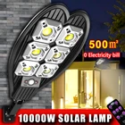 Уличный светильник на солнечной батарее, 10000 Вт, 1089060COB, индуксветодиодный светодиодная лампа, водонепроницаемая, с пассивным ИК датчиком движения, самый яркий светильник, 10000 мАч, фонарь для сада