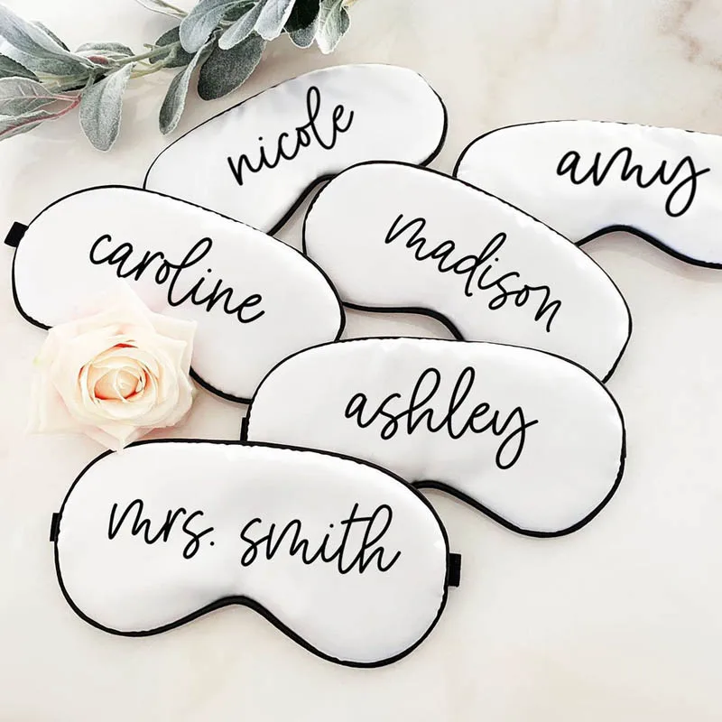 

Personalized Bridesmaid Sleep Satin Eye Masks Custom Blindfold Bachelorette Party Favors Bridal Proposal Eye Mask Wedding Gifts