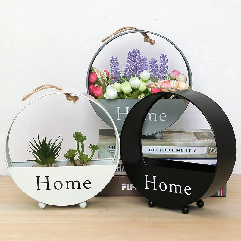 

Home Round Wall Hanging Flower Pot Wall Hanging Flower Basket Hanging Basket Living Room Wall Decoration
